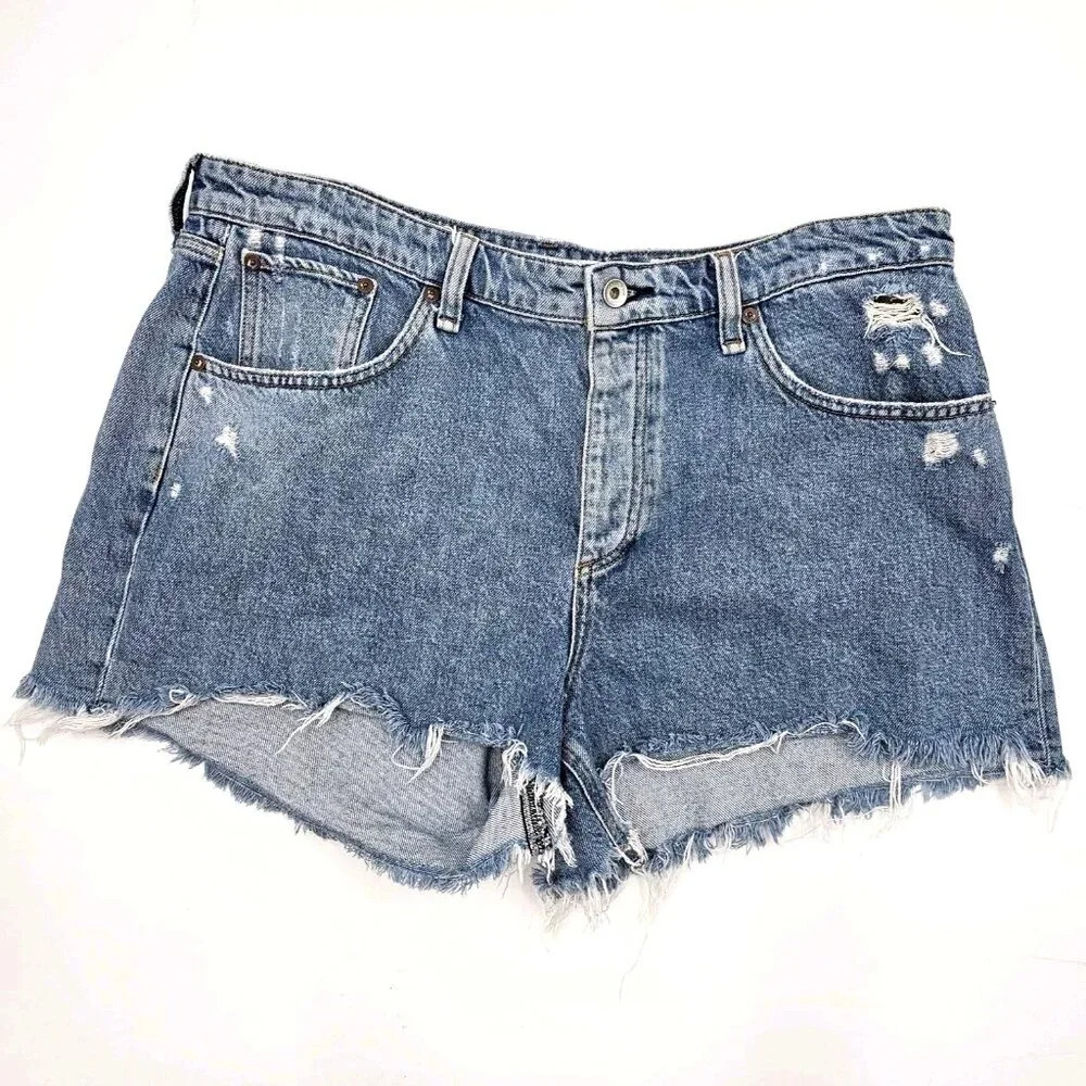Rag & Bone Dre Low-Rise Jean Denim Short Size 33 Misha Destructed